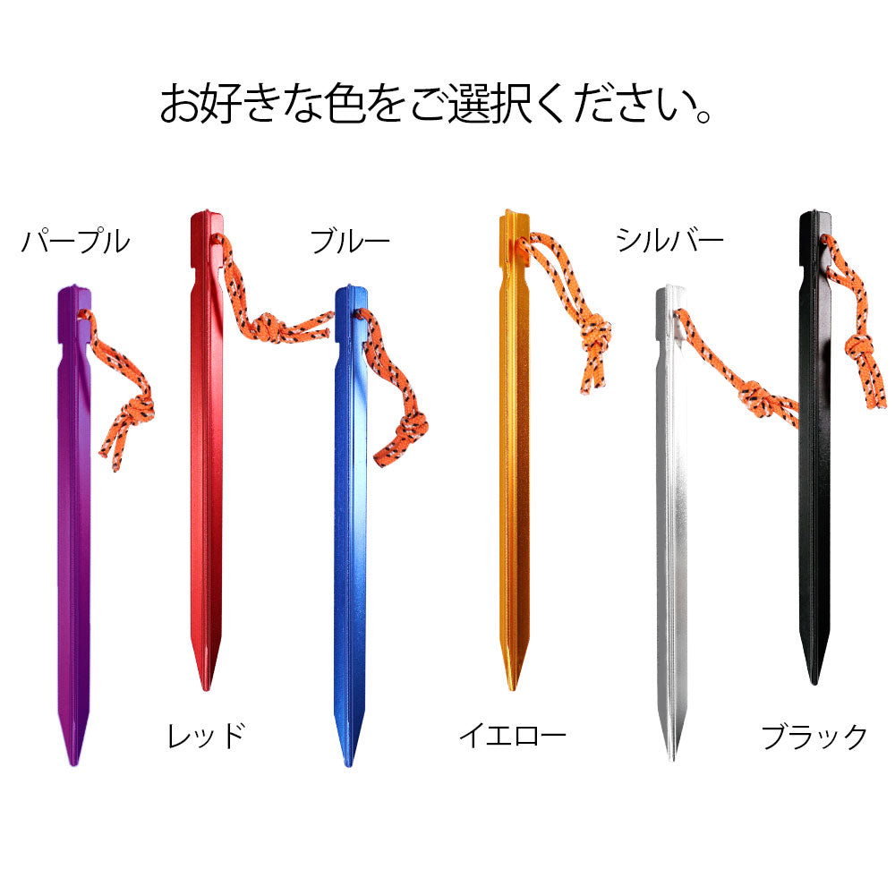 10本 ジュラルミン ペグ 18cm ポーチ付き アルミ