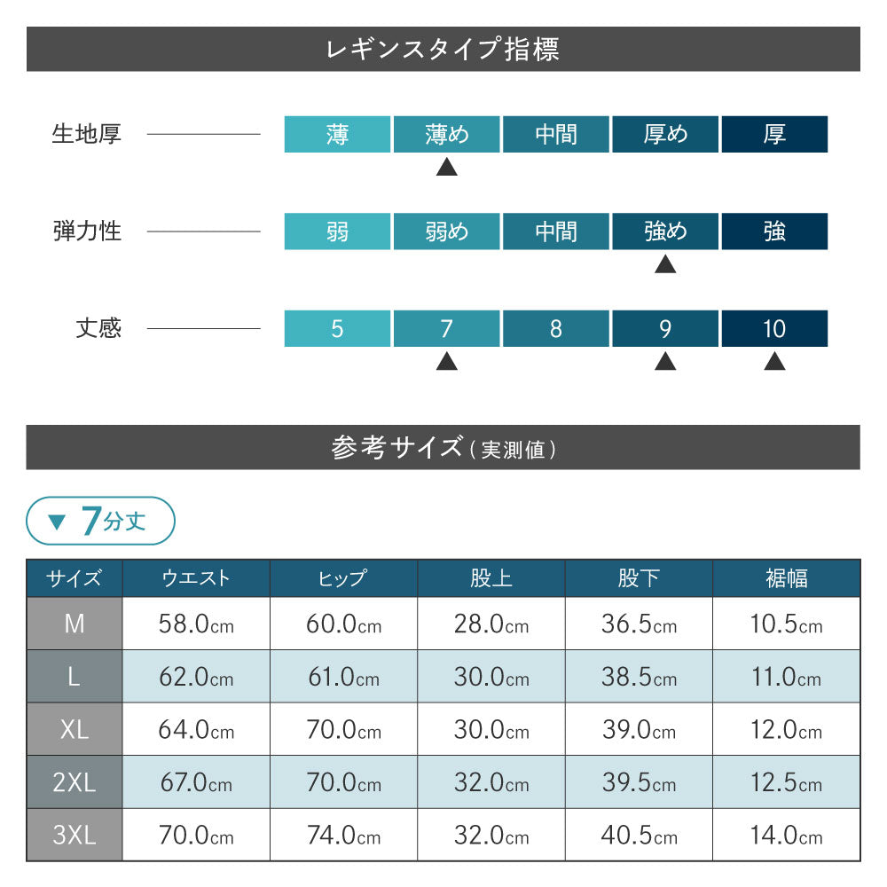 モダール 普通レギンス 9分丈