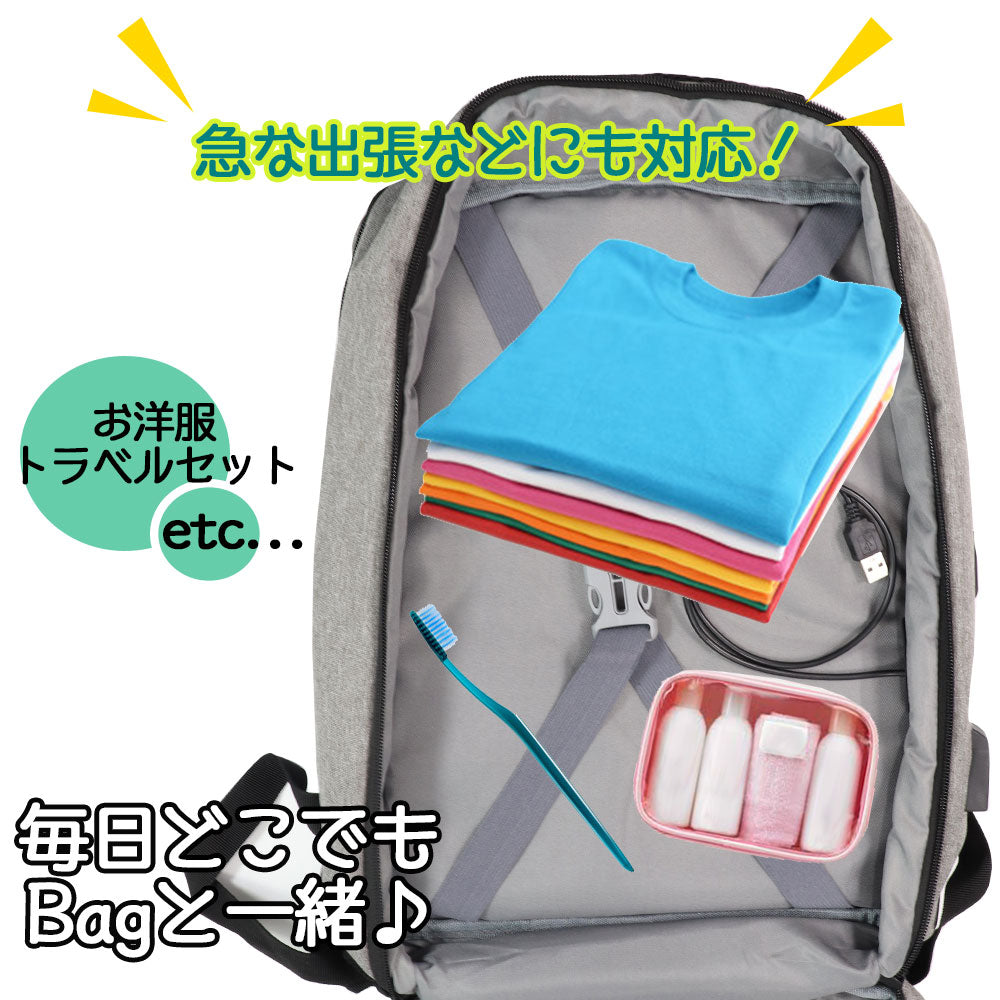 リュック USB メンズ 薄型 軽量 防水 3WAY 通勤