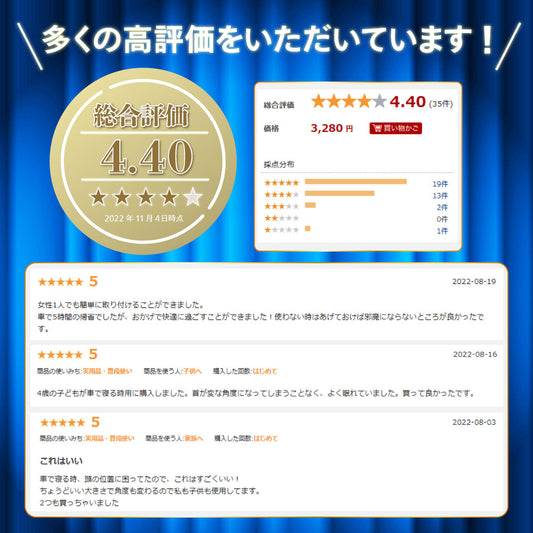 ◆ ヘッドレスト ２個セット ◆ 車 補助 枕 ネック